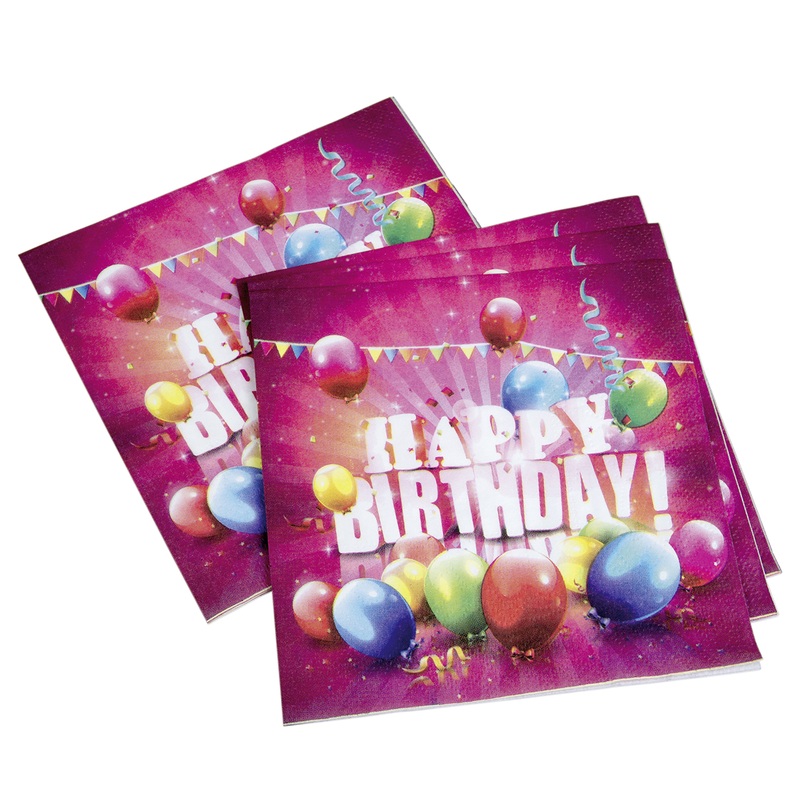 Happy Birthday colorful napkin 33x33cm