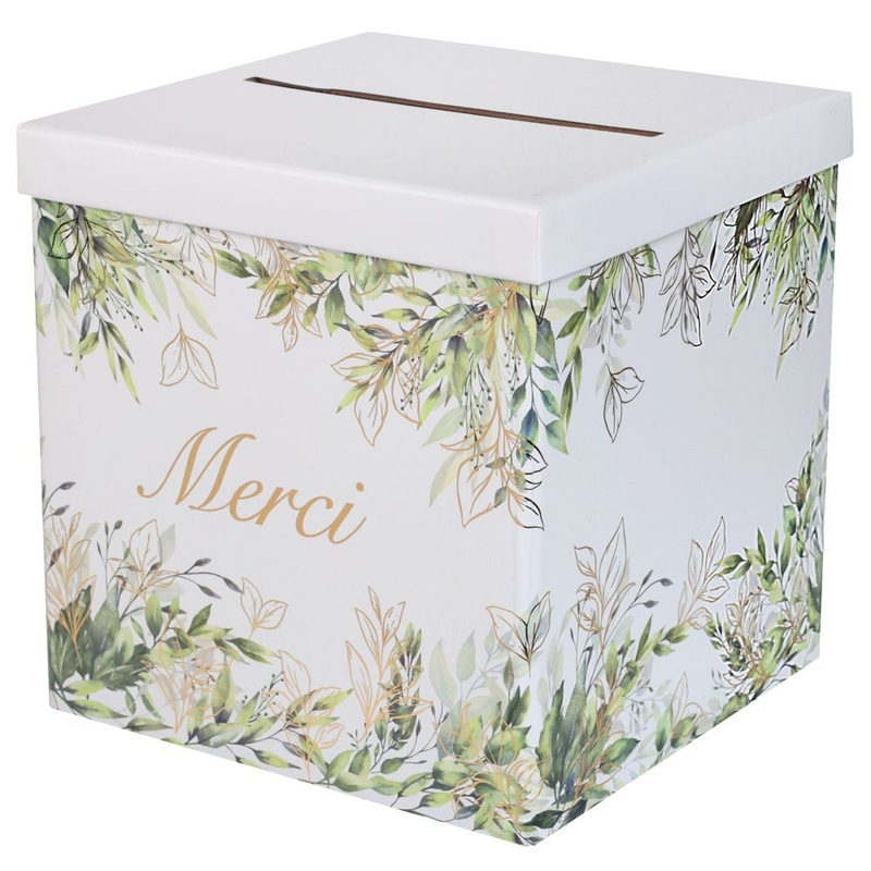 Merci Money Box Foliage 20x20x20cm