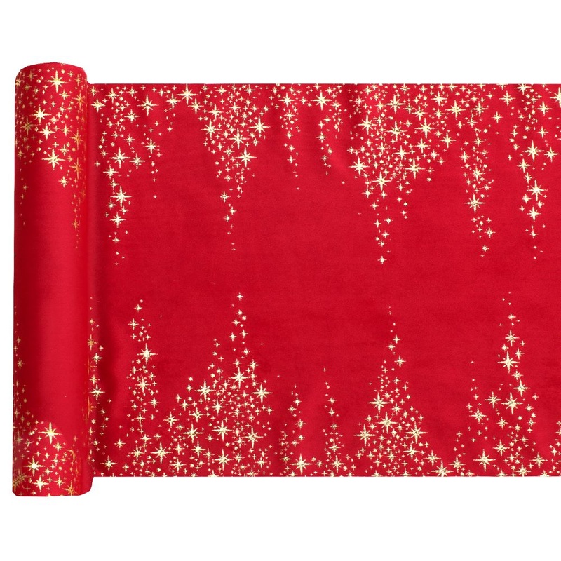 Red star shine table runner 2.5m