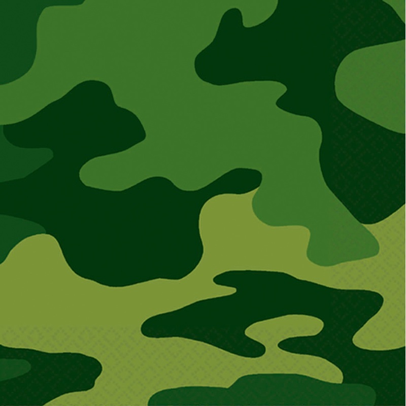 Set of 16 camouflage napkins military style