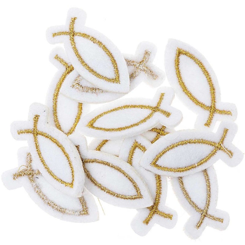 12 felt litter fish white-gold