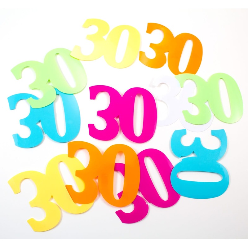 12 scattered deco numbers XL 30 birthday