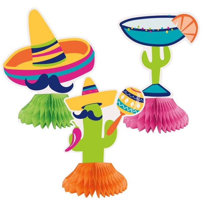 3 Fiesta Mexicana honeycomb ball displays