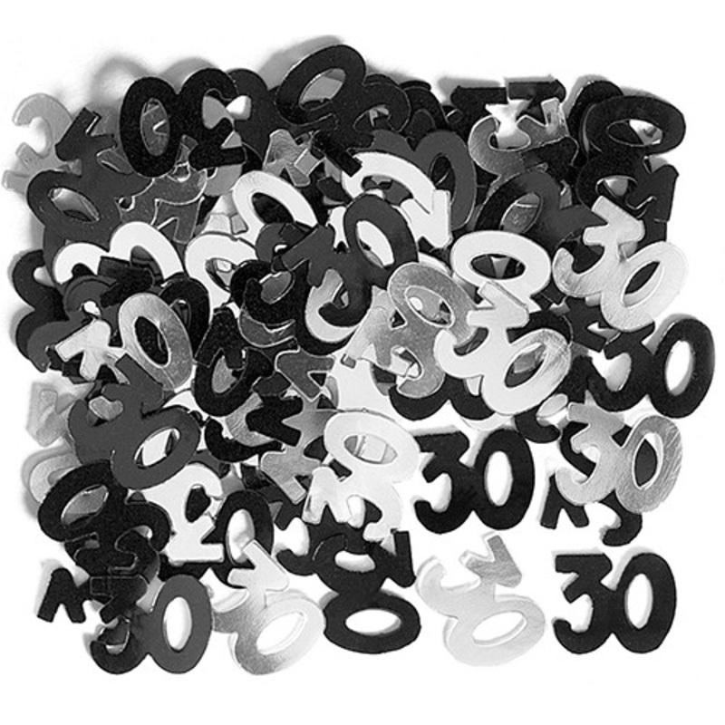 30th birthday black and white sprinkle decoration