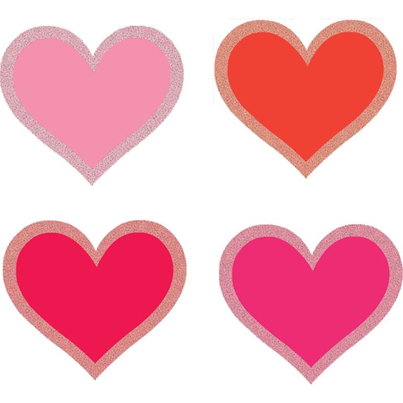 50 glittering scattered hearts 6cm