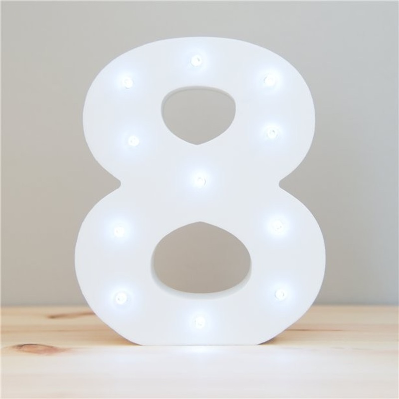 8th birthday stand with lamp 16cm
