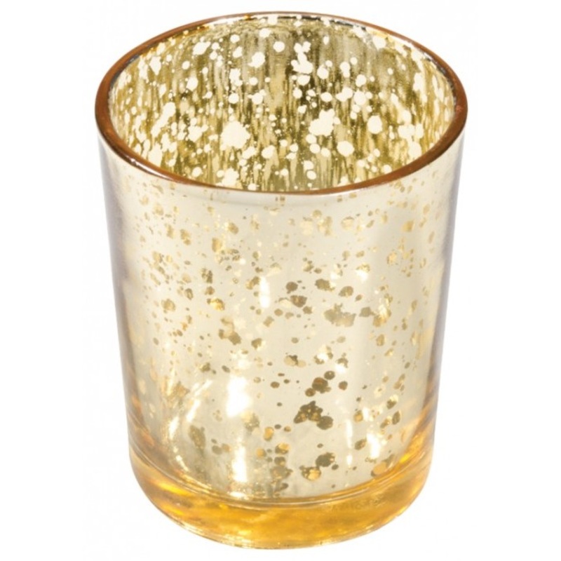Candle holder Crushed Golden 6.5cm