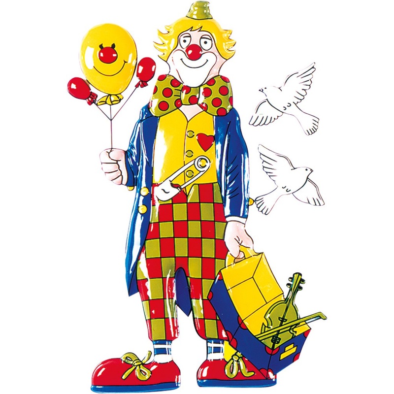 Colorful clown wall decoration 80 x 45cm