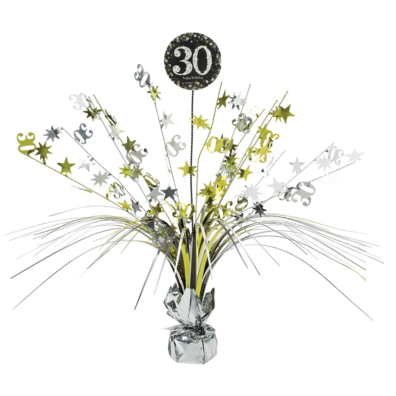 Golden 30th Birthday table fountain 46cm