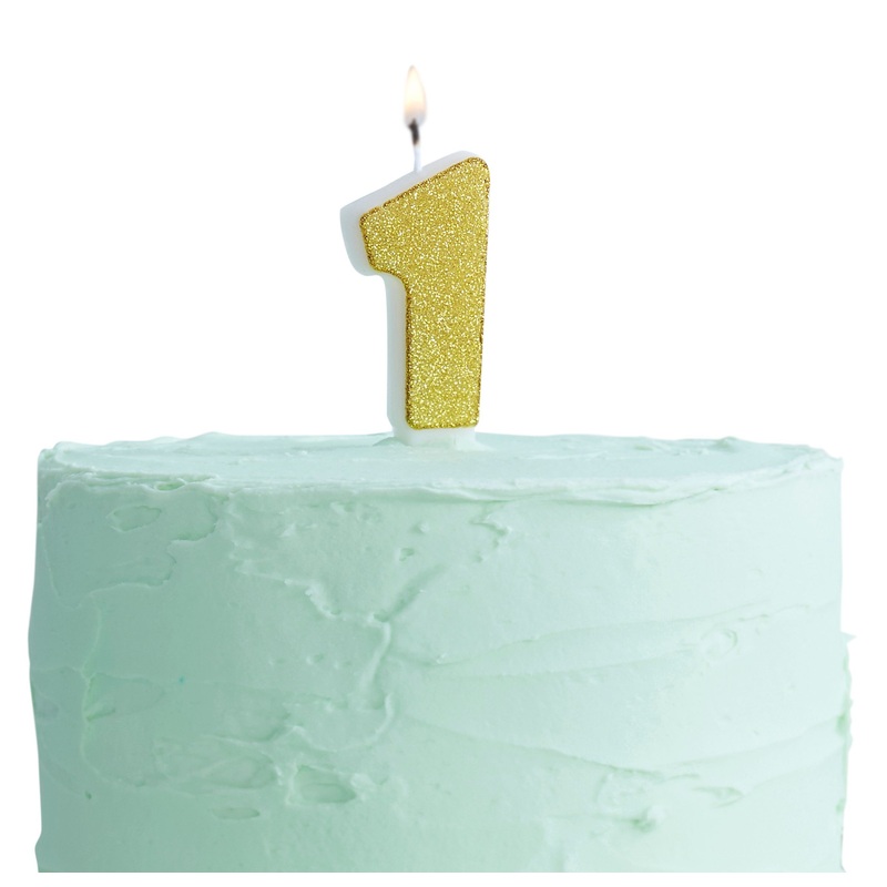 Golden Mix & Match number 1 cake candle 6cm