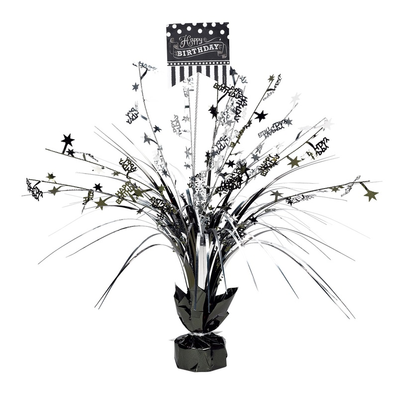 Happy Birthday table fountain Black & White Party 45.7cm