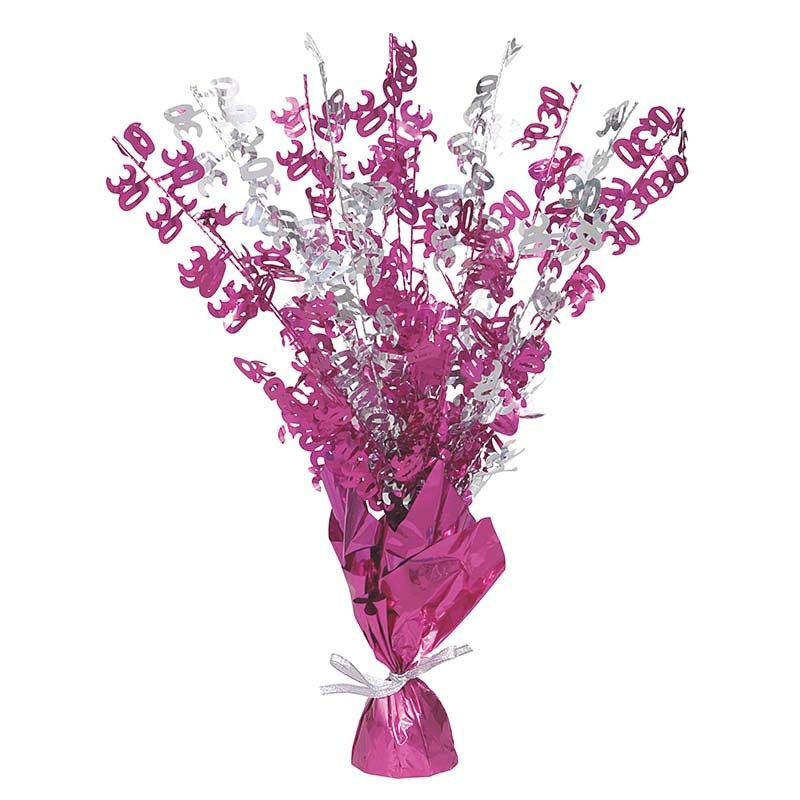 Happy Pink Sparkling 30th Birthday table fountain 42cm