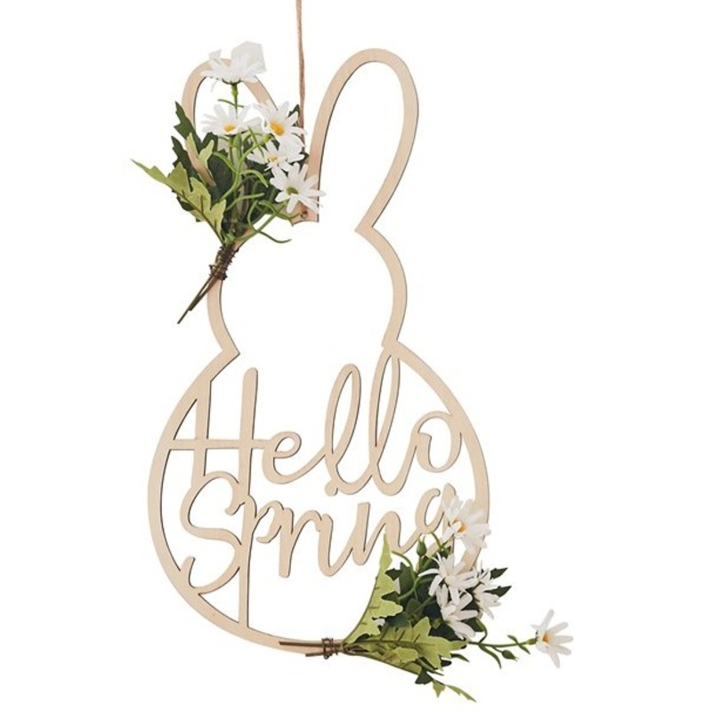 Hello Spring rabbit decoration hanger 36cm