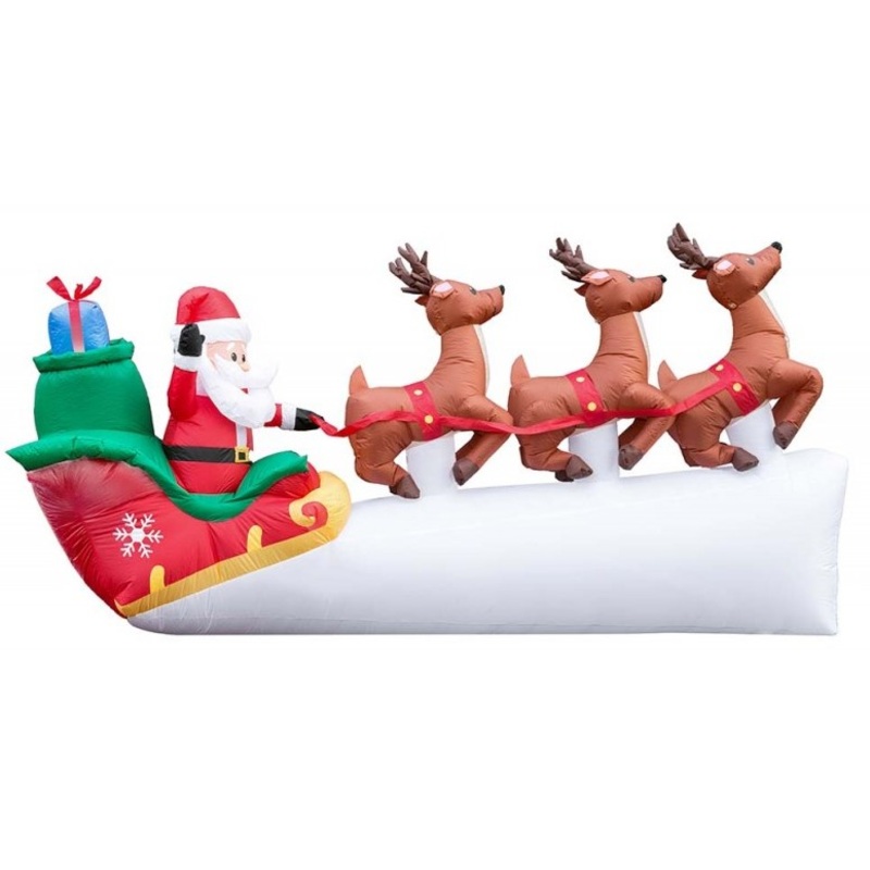 Inflatable Santa Claus with Sleigh and LED Projector 3.1m
