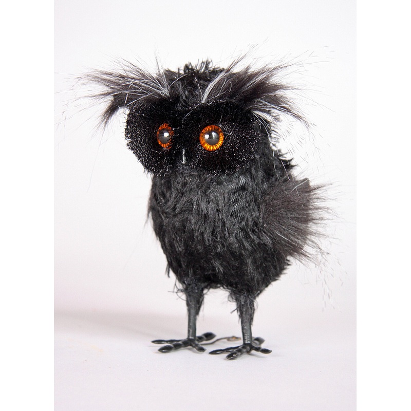 Mini owl black 17x15x10cm