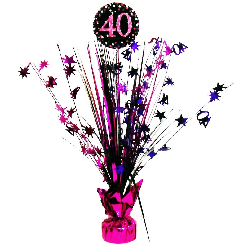 Pink 40th Birthday table fountain 46cm