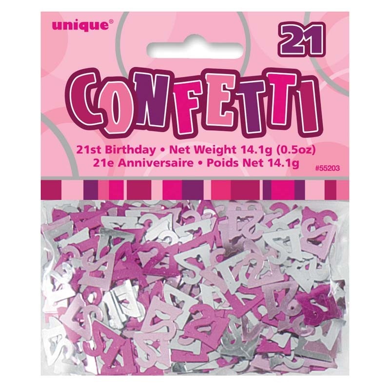 Pink Sparkling 21st Birthday Streudeko 14g