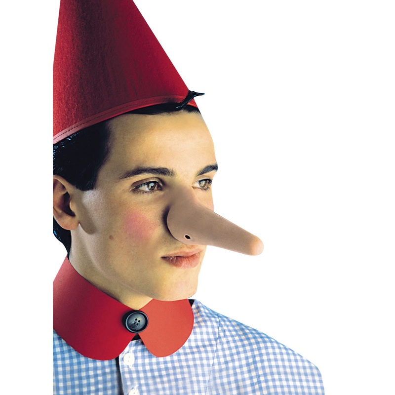 Pinocchio lying nose