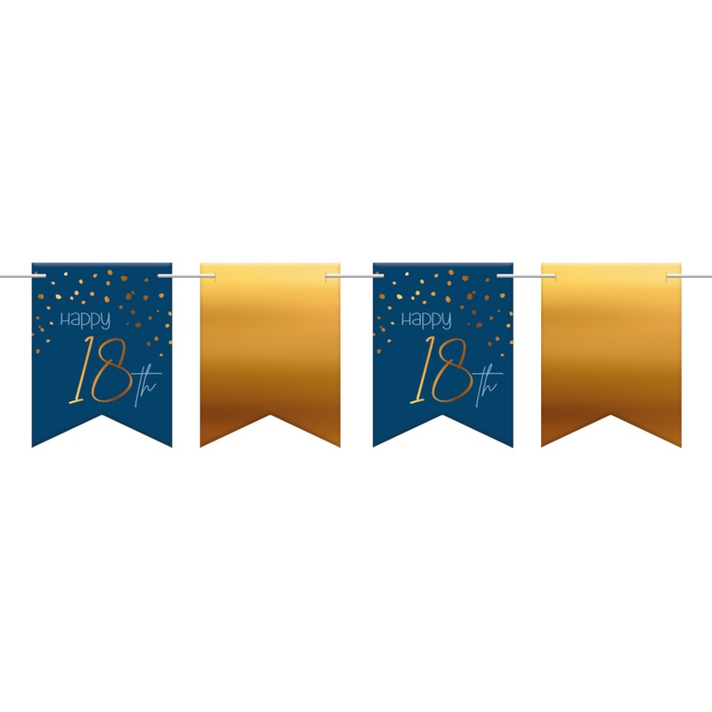 18th birthday pennant chain 6m Elegant blue