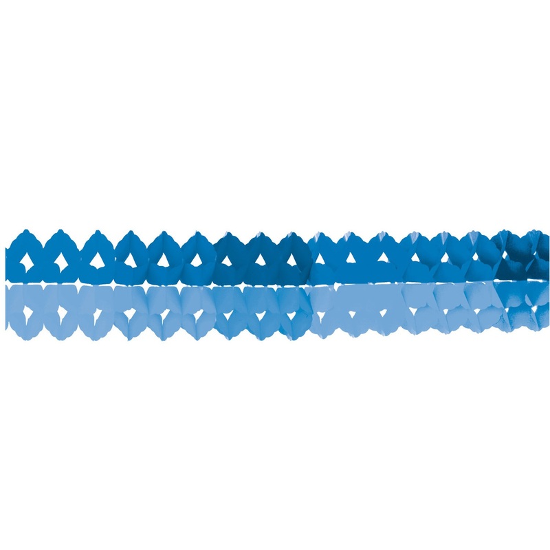 2 shiny blue paper garlands 2m