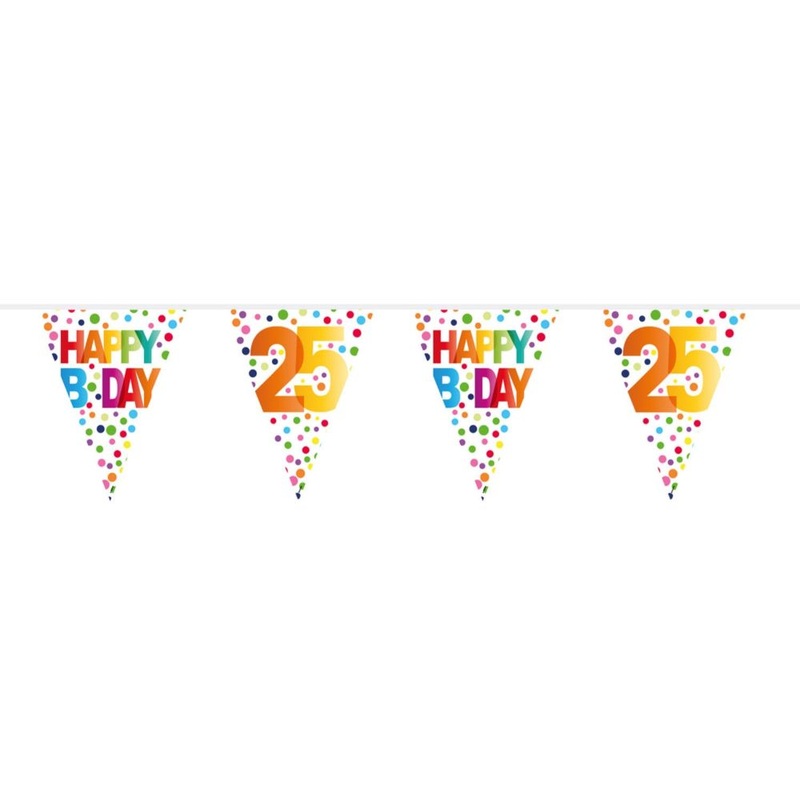 25th birthday colorful dots bunting 10m