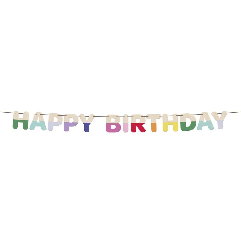 Birthday garland made of wood 4m