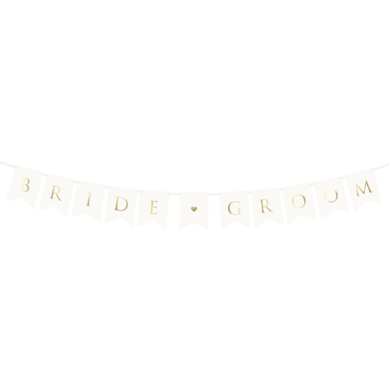 Bride & Groom garland white 1.55mx 15cm