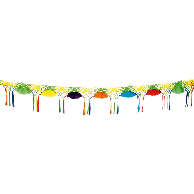 Colorful fan garland with pennants 4m