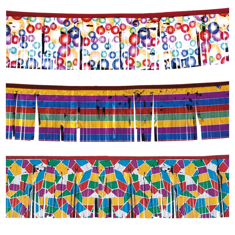 Colorful fringes garland 3-part 20x400cm