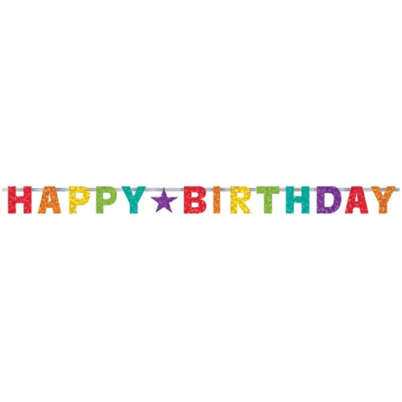 Colorful Happy Birthday garland 2.3m