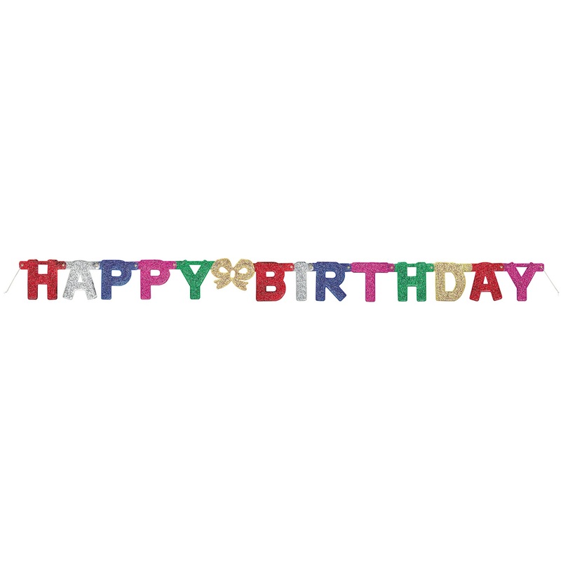 Colorful Happy Birthday glitter garland
