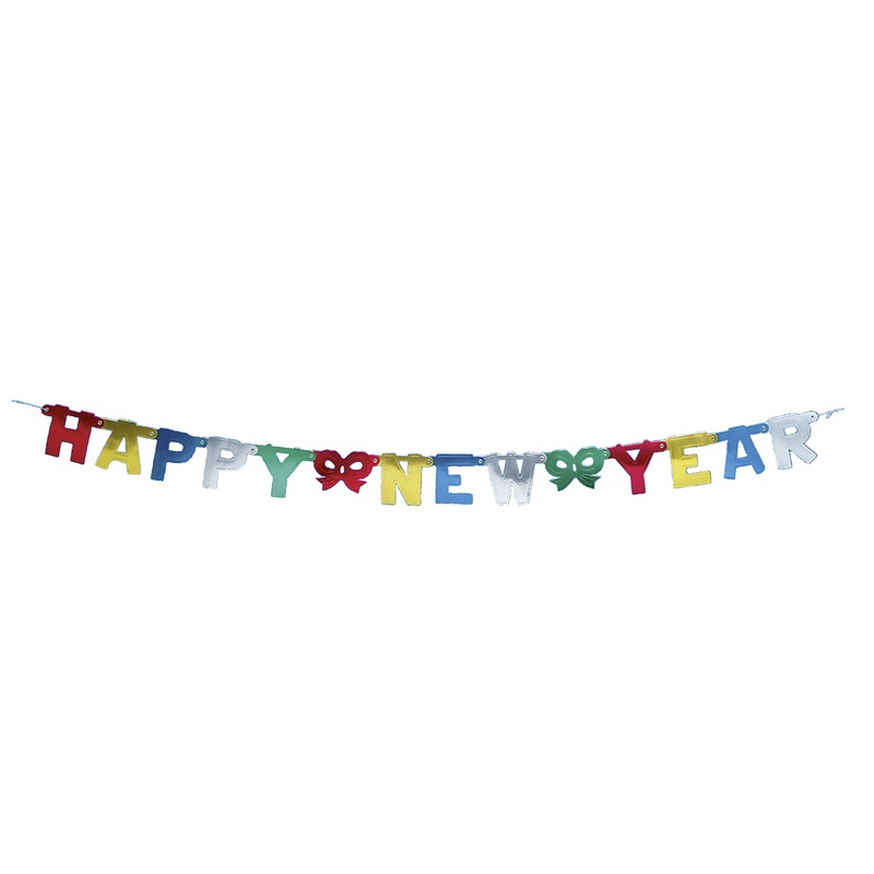 Colorful Happy New Year garland 1.56m