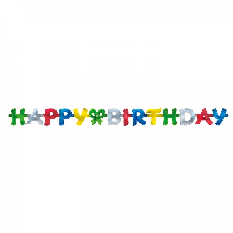 Colorful metallic birthday garland 1.4m