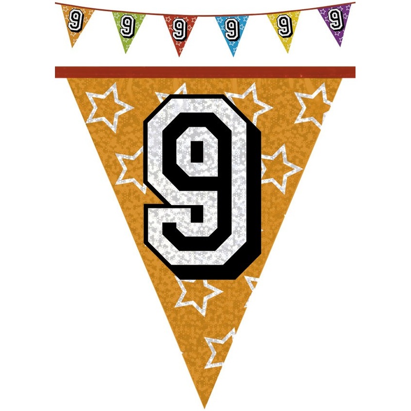 Colorful number 9 pennant chain