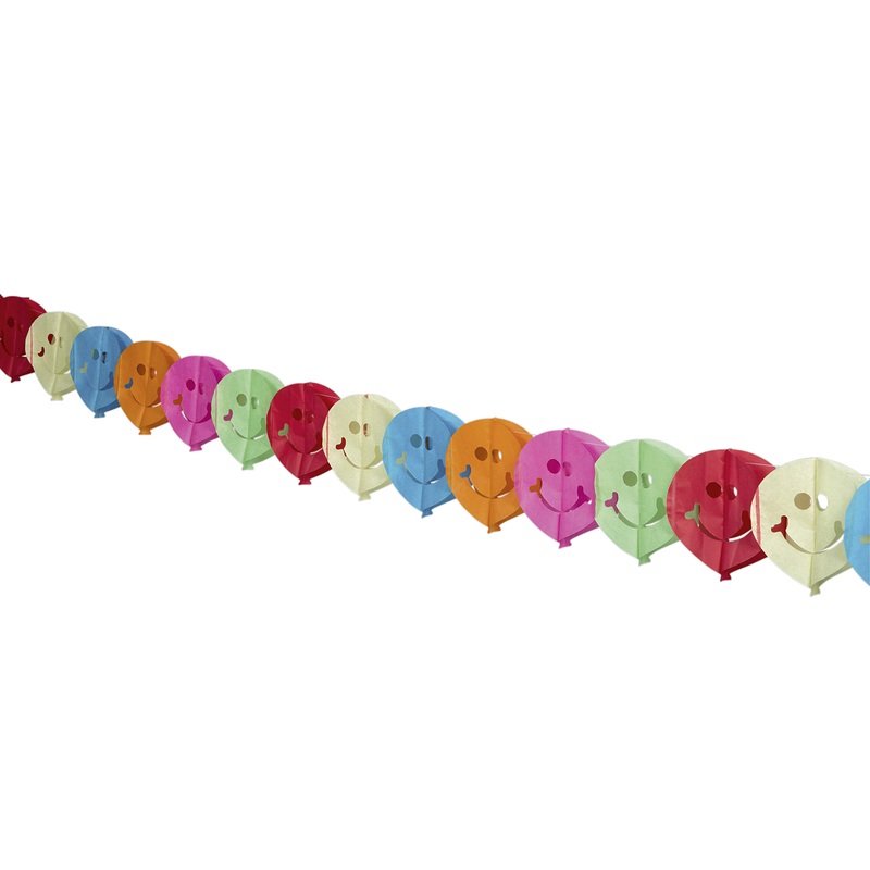 Colorful Smiling Balloon Party Garland 400cm