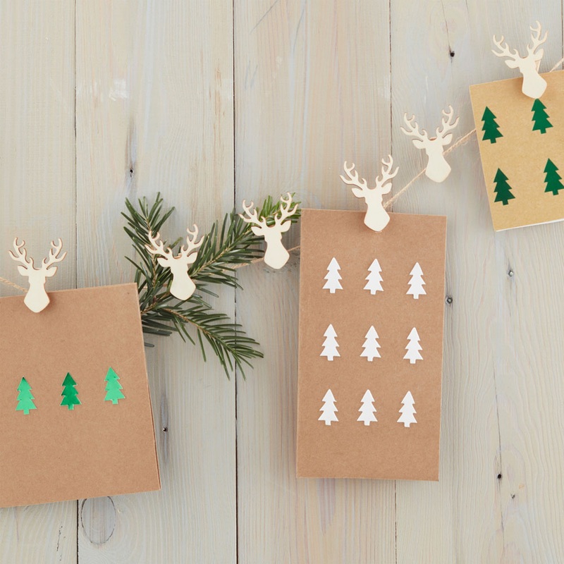 Deer card holder garland