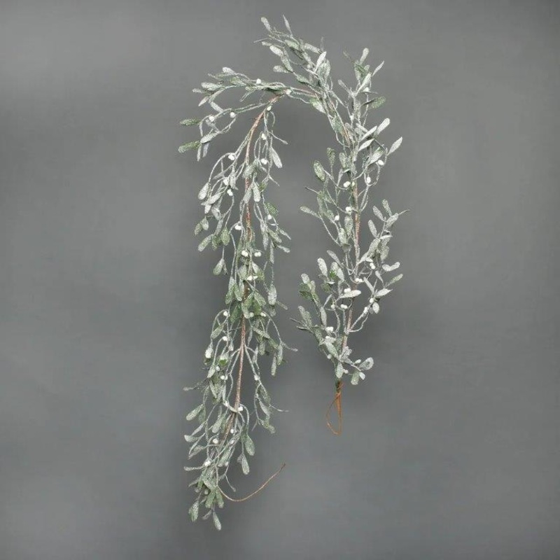 Frosted mistletoe garland