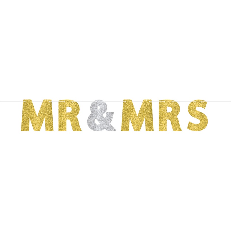 Glittering Mr & Mrs Garland Sparkling Wedding Day 365cm