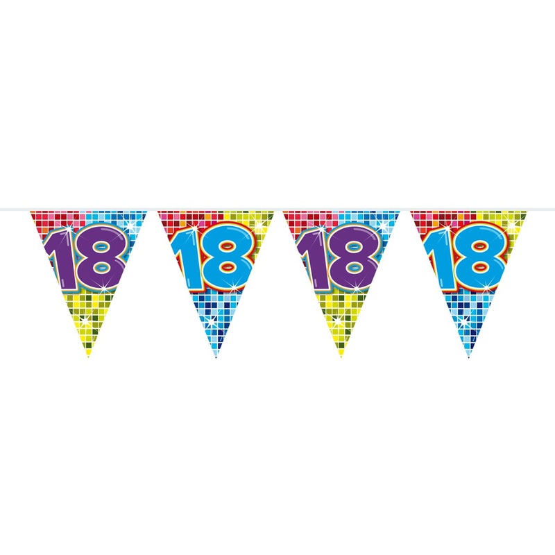 Groovy 18th Birthday pennant chain 3m