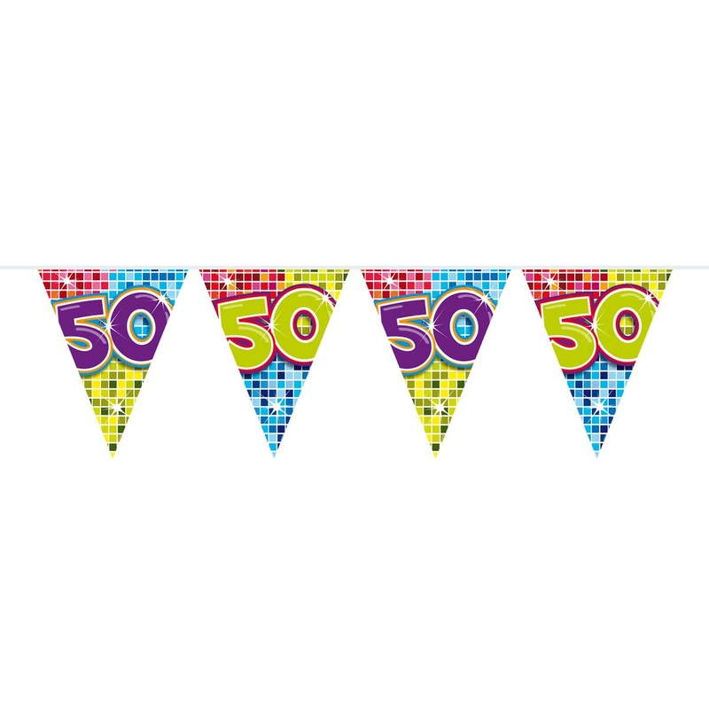Groovy 50th Birthday pennant chain 6m