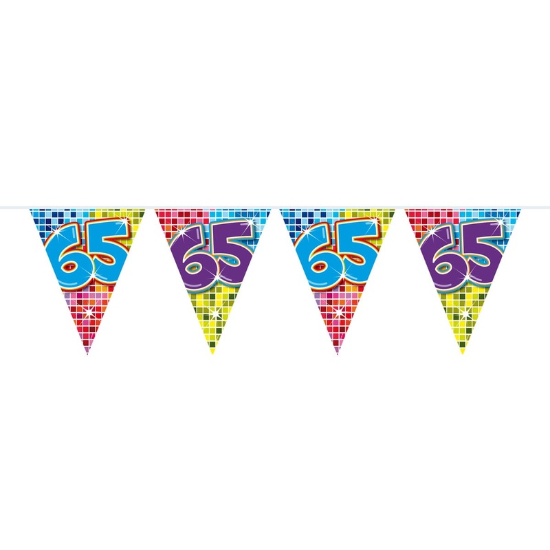 Groovy 65th Birthday pennant chain 3m