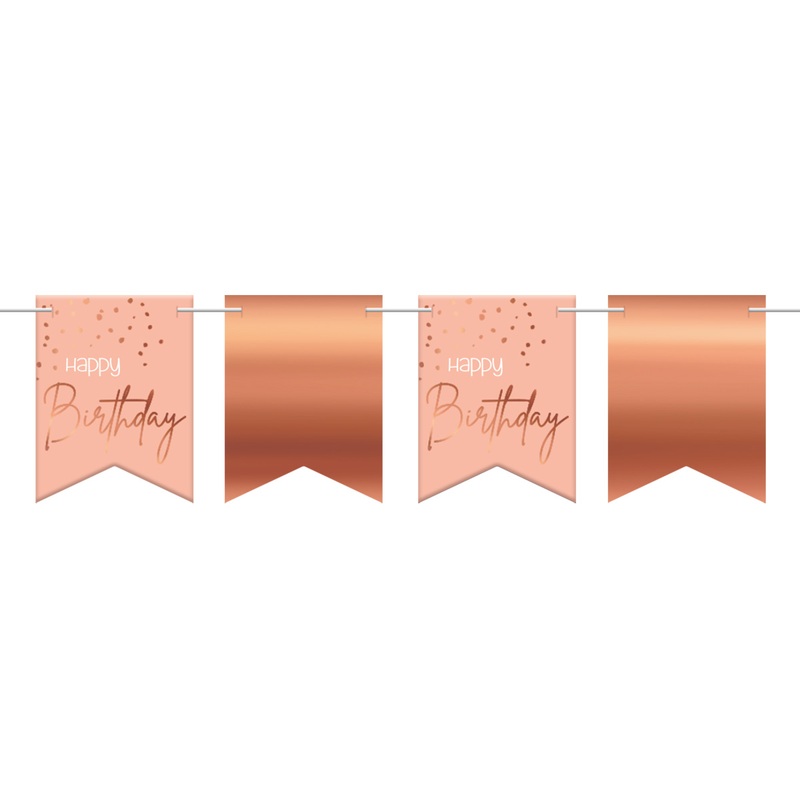 Happy Birthday pennant chain 6m elegant blush rose gold