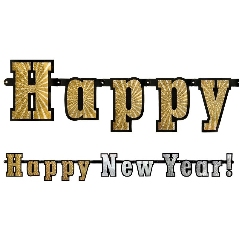 Holographic New Year's Eve festival garland 1.42m