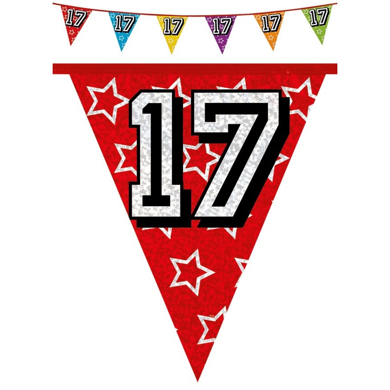 Holographic pennant chain 17 colored 8m