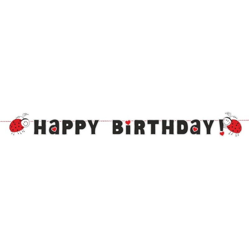 Ladybug party garland 1,8m