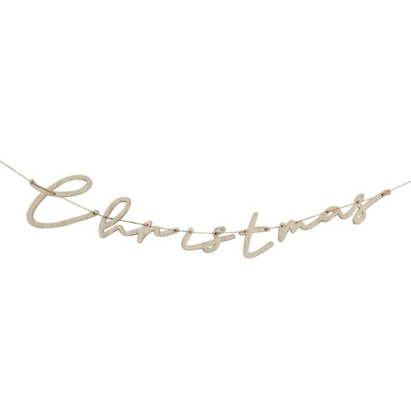 Natural Christmas wood garland 1.5m