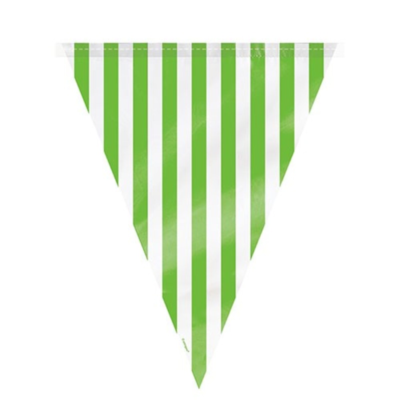 Party pennant chain Victoria kiwi green striped 365cm