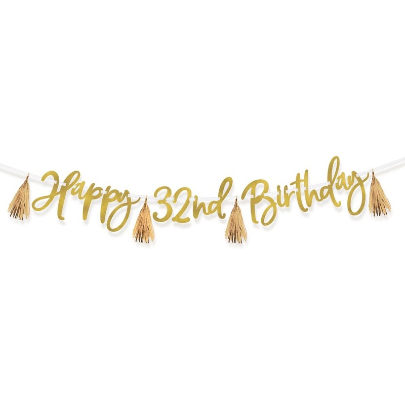 Personalized birthday garland gold 2.7m