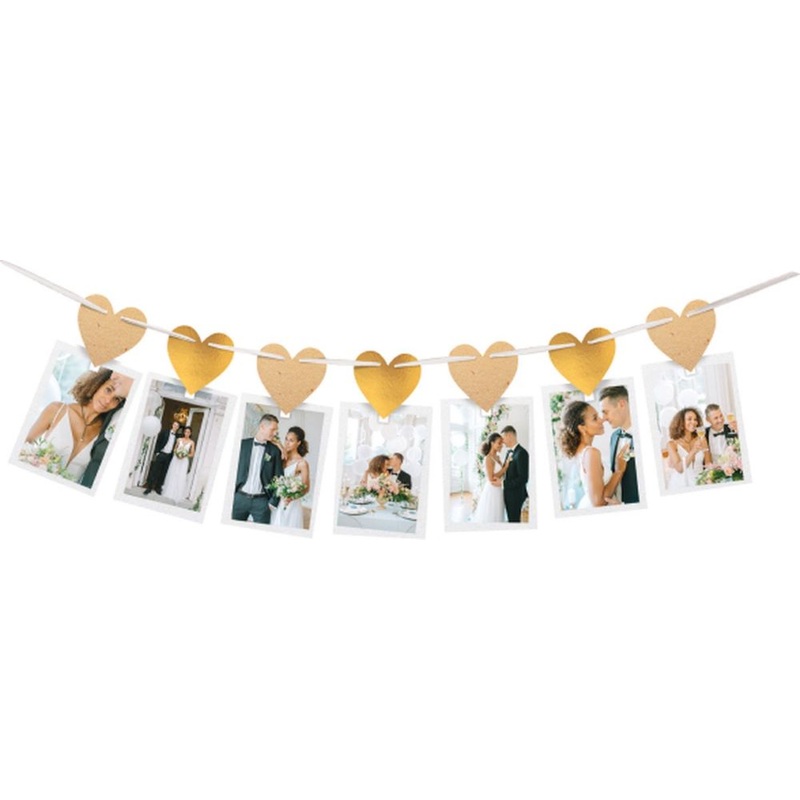 Photo garland golden heart