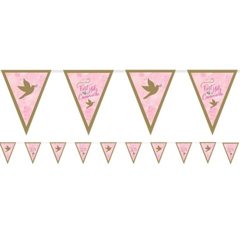 Pink communion pennant chain 4m